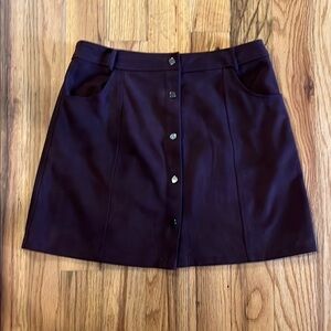 Naked Zebra Front Button up Faux Suede Skirt